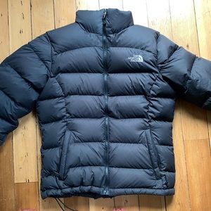 The North Face black down puffer